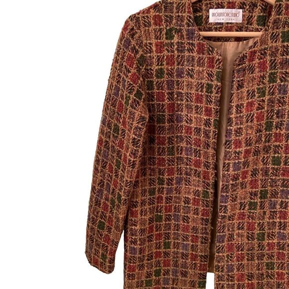 Vintage Brownstone Studio Open Front Knit Colorful Blazer in Size 6 Made in USA - Picture 3 of 6